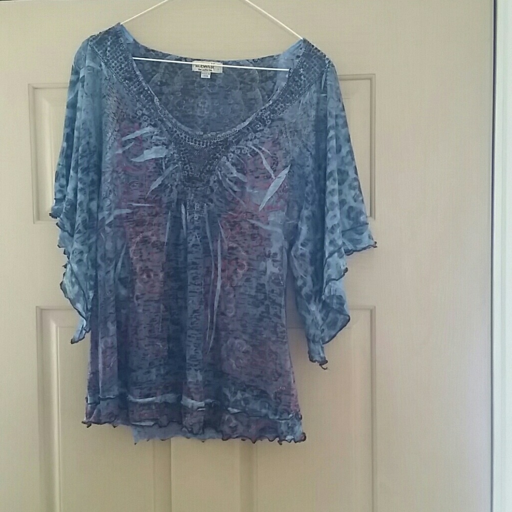 Blue with bling top